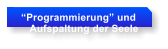 Programmierung und    Aufspaltung der Seele