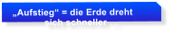 �Aufstieg� = die Erde dreht              sich schneller �